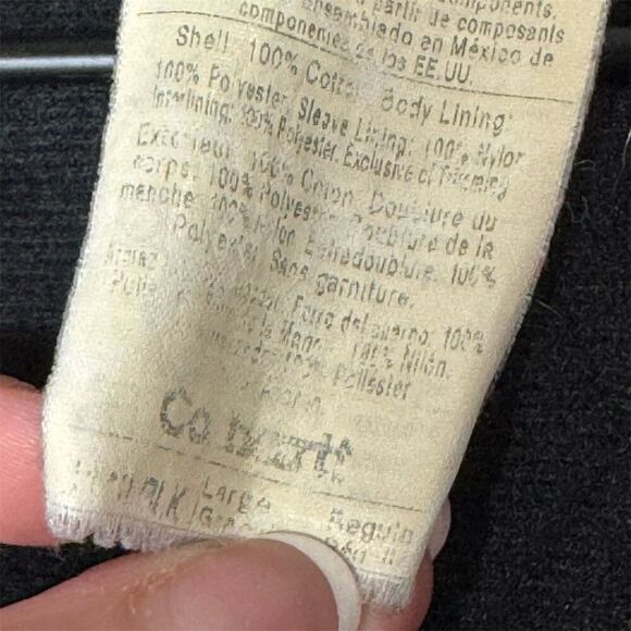 Vintage 05 Carhartt J140 Hooded Work Jacket Black L Duck Canvas USA Distressed - Picture 6 of 10